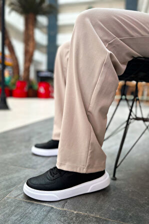 J087 Kenton Ortopedik Taban Günlük Cilt Erkek Sneaker Spor Ayakkabı CBT Siyah