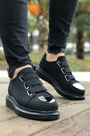 J251 Mirror Suede Ortopedik Taban Günlük Süet Erkek Sneaker Spor Ayakkabı SST Siyah