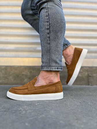 JY180 Estilo X Bağcıksız Süet Erkek Günlük Spor Klasik Ayakkabı SBT - Taba