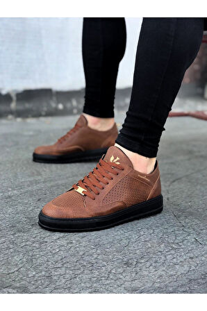 J505 Bağcıklı Ortopedik Taban Erkek Sneaker Günlük Ayakkabı ST Taba
