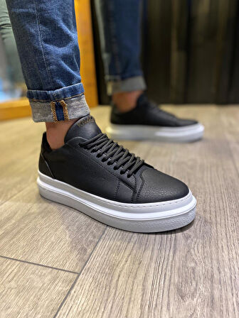 J421 Bağcıklı Ortopedik Taban Erkek Günlük Sneaker Spor Ayakkabı BT Siyah