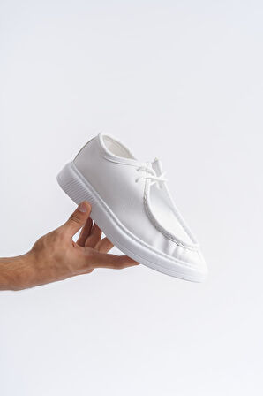 J170 Tornado Bağcıklı Cilt Erkek Günlük Spor Klasik Ayakkabı BT Beyaz