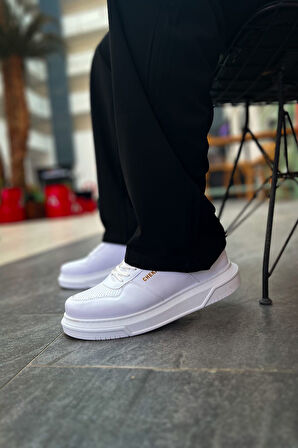 J075 Signature Ortopedik Taban Günlük Cilt Erkek Sneaker Spor Ayakkabı CBT Beyaz