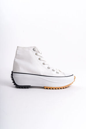 CHLOE Bağcıklı Ortopedik Taban Kadın Sneaker Ayakkabı BT Beyaz