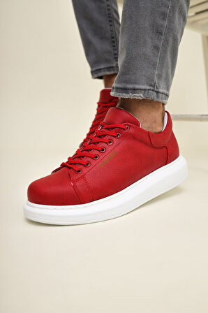 J257 Estrella Ortopedik Taban Günlük Cilt Erkek Sneaker Spor Ayakkabı CBT Kırmızı