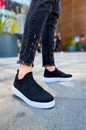 J411 Craig Ortopedik Taban Günlük Triko Erkek Sneaker Spor Ayakkabı TBT Siyah