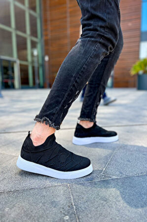 J411 Craig Ortopedik Taban Günlük Triko Erkek Sneaker Spor Ayakkabı TBT Siyah
