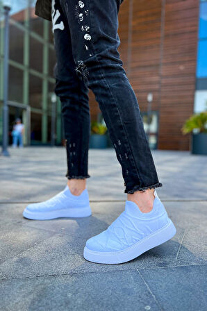 J411 Craig Ortopedik Taban Günlük Triko Erkek Sneaker Spor Ayakkabı TBT Beyaz