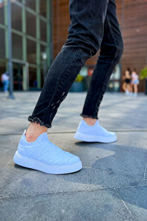 J411 Craig Ortopedik Taban Günlük Triko Erkek Sneaker Spor Ayakkabı TBT Beyaz