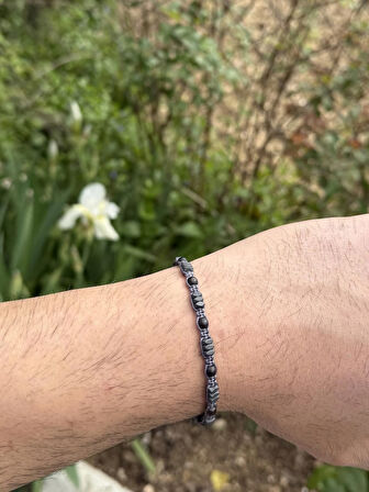 Hematit Bileklik - Joyce Grey Black Bileklik - 
