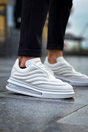 J299 Sollıevo Ortopedik Taban Günlük Cilt Erkek Sneaker Spor Ayakkabı CBT Beyaz