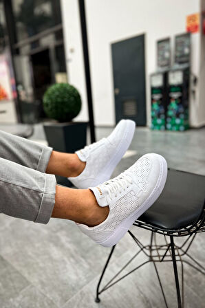 J153 Oxford Ortopedik Taban Günlük Cilt Erkek Sneaker Spor Ayakkabı CBT Beyaz