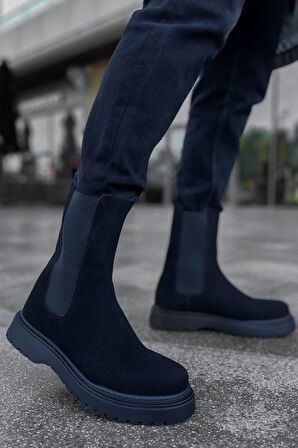 J223 Alaska Bağcıksız Ortopedik Taban Günlük Süet Erkek Spor Postal Bot SST Siyah