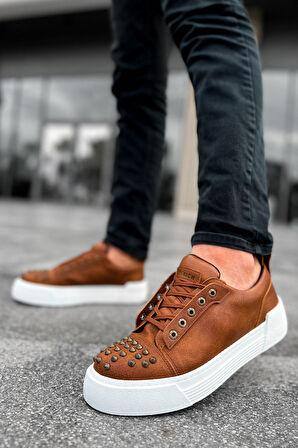J169 Thorn Ortopedik Taban Günlük Cilt Erkek Sneaker Spor Ayakkabı CBT Taba