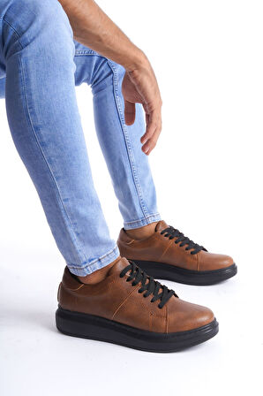J151 Boost Bağcıklı Cilt Erkek Günlük Sneaker Ayakkabı ST Taba