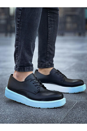 J001 Classic Lace Ortopedik Taban Günlük Cilt Erkek Klasik Ayakkabı CBT Siyah