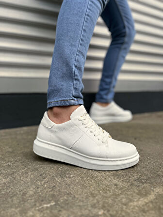 JY151 Boost Bağcıklı Cilt Erkek Günlük Sneaker Ayakkabı CBT - Beyaz
