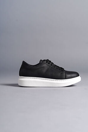 J151 Boost Bağcıklı Cilt Erkek Günlük Sneaker Ayakkabı BT Siyah