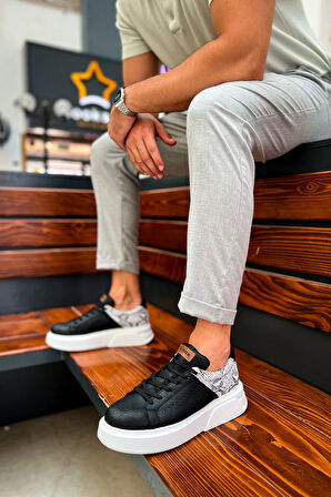 J145 Sauerbergg Ortopedik Taban Günlük Cilt Erkek Sneaker Spor Ayakkabı CBT Siyah