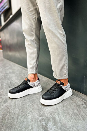 J145 Sauerbergg Ortopedik Taban Günlük Cilt Erkek Sneaker Spor Ayakkabı CBT Siyah