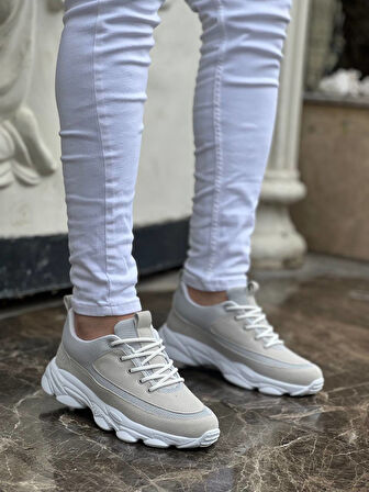 J707 Bağcıklı Ortopedik Taban Günlük Süet Erkek Spor Sneaker Ayakkabı BT Taş