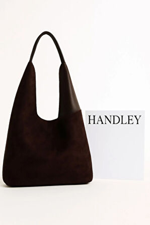 Minimalist Süet Tote Çanta – Şık Vegan Deri Omuz ve El Çantası