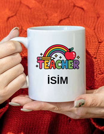 Öğretmene Özel İsim Yazılı Kupa Bardak