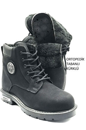 Unisex Garantiliışlık Su Ve Soğuk Geçirmez Fermuarlı Bağcıklı Kaymaz Taban Ortopedik Taban