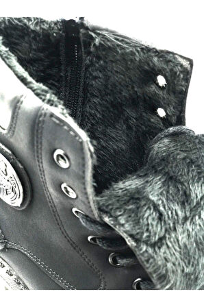 Unisex Garantiliışlık Su Ve Soğuk Geçirmez Fermuarlı Bağcıklı Kaymaz Taban Ortopedik Taban