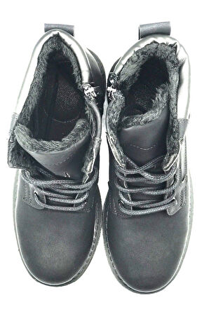 Unisex Garantiliışlık Su Ve Soğuk Geçirmez Fermuarlı Bağcıklı Kaymaz Taban Ortopedik Taban