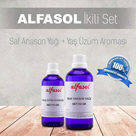 Alfasol Anason Yağı 100 Gr + Yaş Üzüm Aroması 10 Gr