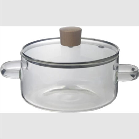 Borosilikat Cam Tencere Ocağa, Mikrodalgaya ve Seramik Isıtıcıya Konulabilir Küçük