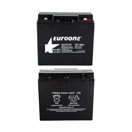 EUROONE EO1218 12 VOLT - 18 AMPER AKÜ (181 X 76 X 167 MM) (81)