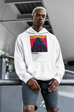The Weeknd Starboy Baskılı Unisex Oversize Şarkıcı Hoodie