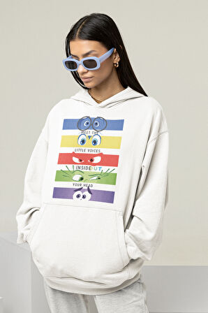 Ters Yüz Unisex Oversize Insiide Out Çizgi Film Hoodie