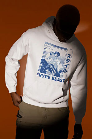 Hype Beast Baskılı Unisex Oversize Anime Hoodie