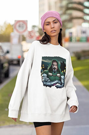 Doctor Doomsday Baskılı Unisex Oversize Marvel Karakter Sweatshirt