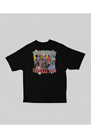 Oversize Taylor Swift Baskılı Tişört, Unisex The Eras Tour Tişört