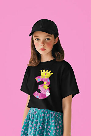 Peppa Pig 3 Yaş Baskılı Unisex Çizgi Film Çocuk Tişört (1-12 Yaş)