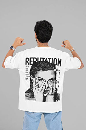 Taylor Swift Albüm Reputation Yazılı Unisex Oversize Şarkıcı Tişört