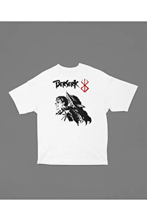 Berserk Karakter Baskılı Unisex Tişört, Oversize Anime Tişört