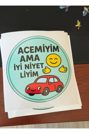 Koç stüdyo acemi sürücü 15x15 cm Oto Sticker
