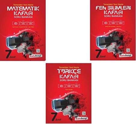 Kafadengi 7. Sınıf Matematik Türkçe Fen Kafası Soru Bankası Seti 2023