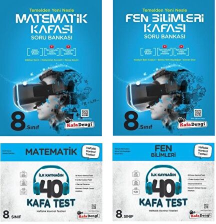 Kafadengi 8. Sınıf Lgs Matematik Fen Bilimleri Kafa Soru + Test Seti 4 Kitap 2023