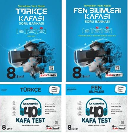 Kafadengi 8. Sınıf Lgs Türkçe Fen Bilimleri Kafa Soru + Test Seti 4 Kitap 2023