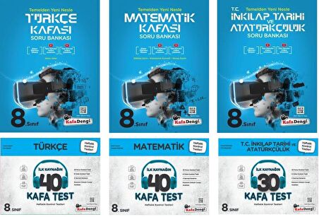 Kafadengi 8. Sınıf Lgs Matematik + Türkçe + İnkılap Kafa Soru + Test Seti 6 Kitap 2023