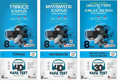 Kafadengi 8. Sınıf Lgs Matematik + Türkçe + Din Kafa Soru + Test Seti 6 Kitap 2023