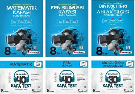 Kafadengi 8. Sınıf Lgs Matematik + Fen + Din Kafa Soru + Test Seti 6 Kitap 2023