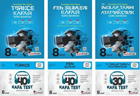 Kafadengi 8. Sınıf Lgs Fen + Türkçe + İnkılap Kafa Soru + Test Seti 6 Kitap 2023