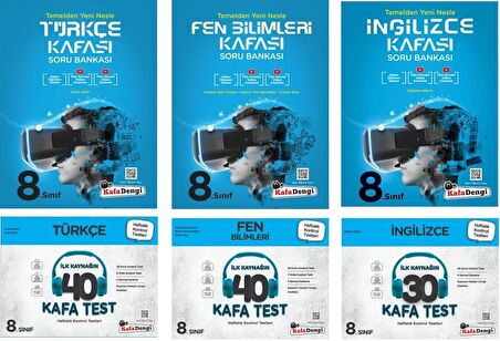 Kafadengi 8. Sınıf Lgs Fen + Türkçe + İngilizce Kafa Soru + Test Seti 6 Kitap 2023